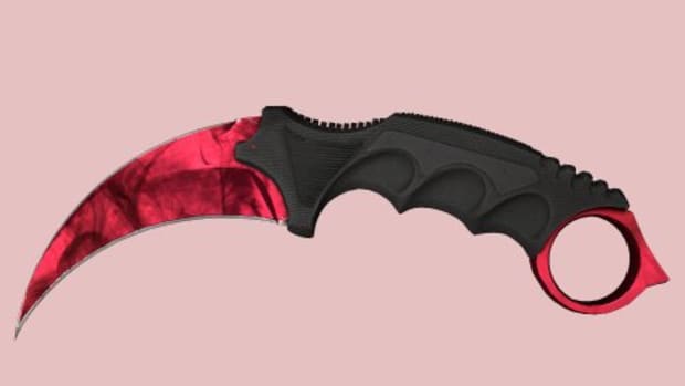 Doppler ruby karambit knife skin from CS2